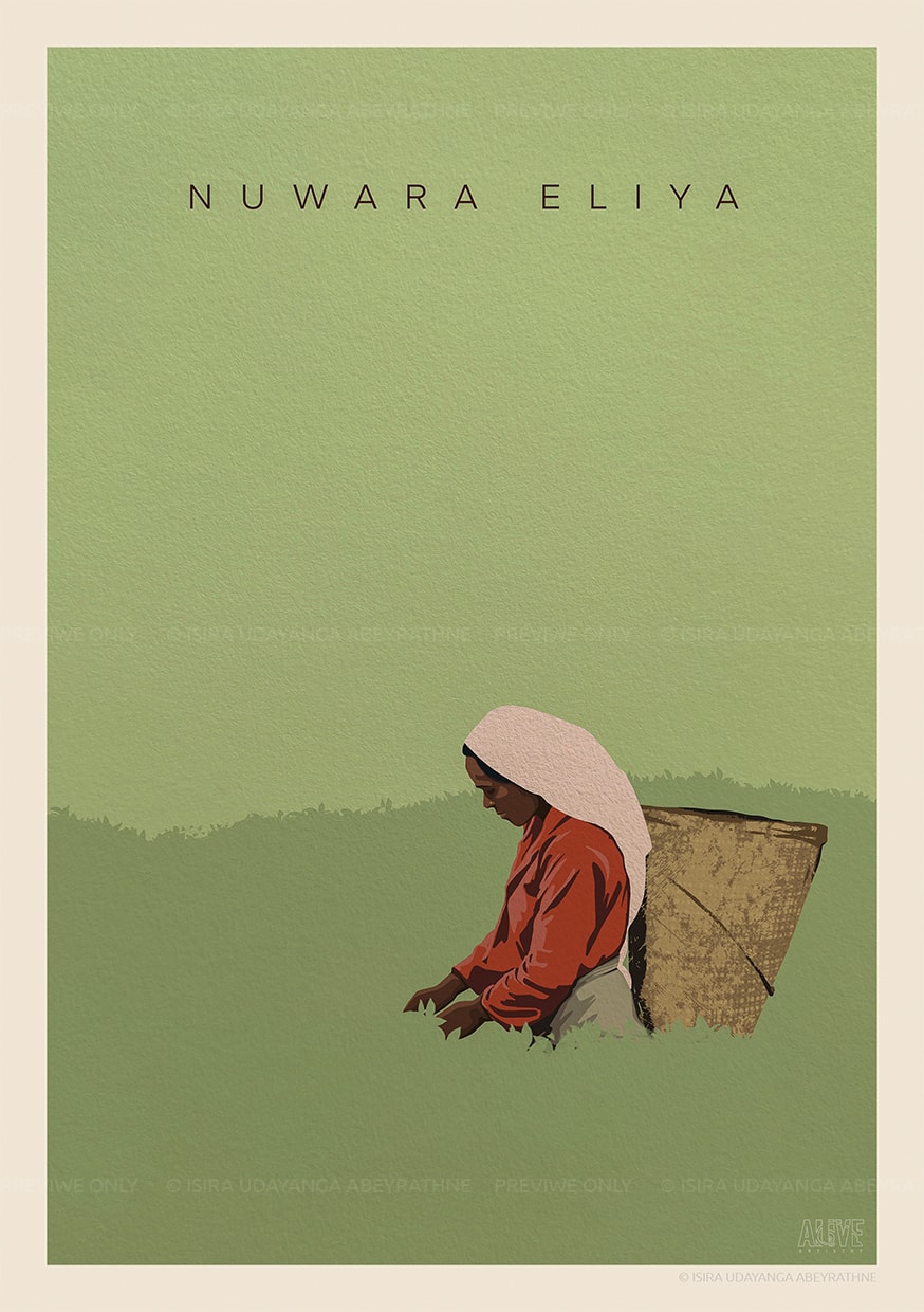 Nuwara Eliya tea country poster artwork